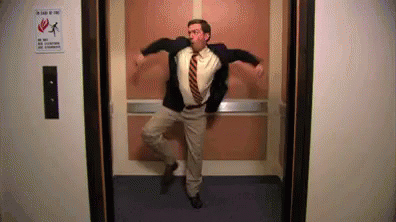 the office elevator andy gif