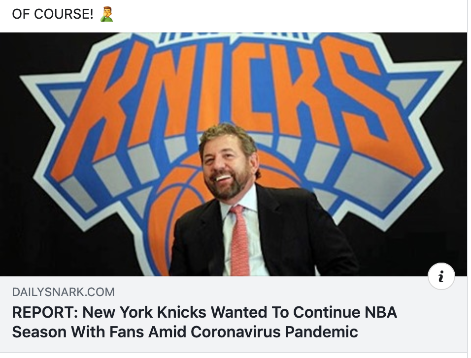 New York Knicks Coronavirus
