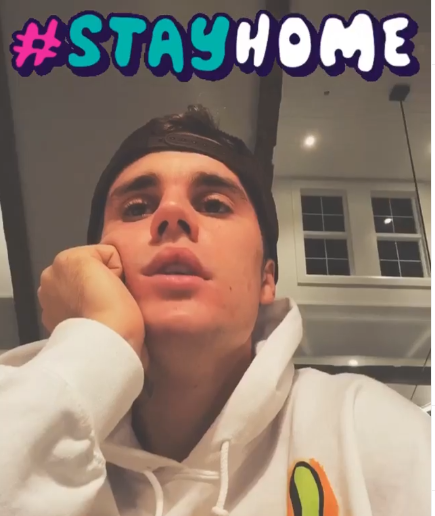 justin bieber stay home