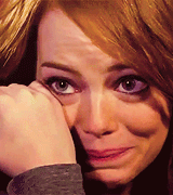 Happy Crying Emma Stone gif