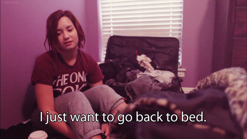 Demi Lovato bed gif