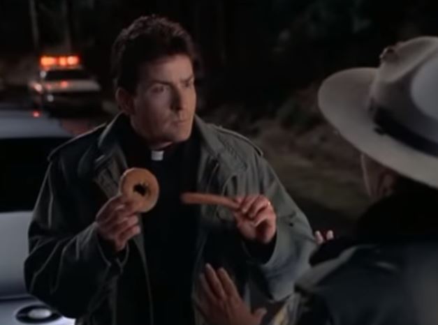 Charlie Sheen scary movie 3 donut