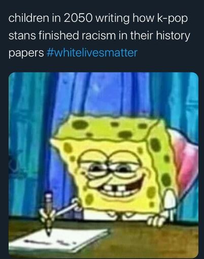 white lives matter meme spongebob