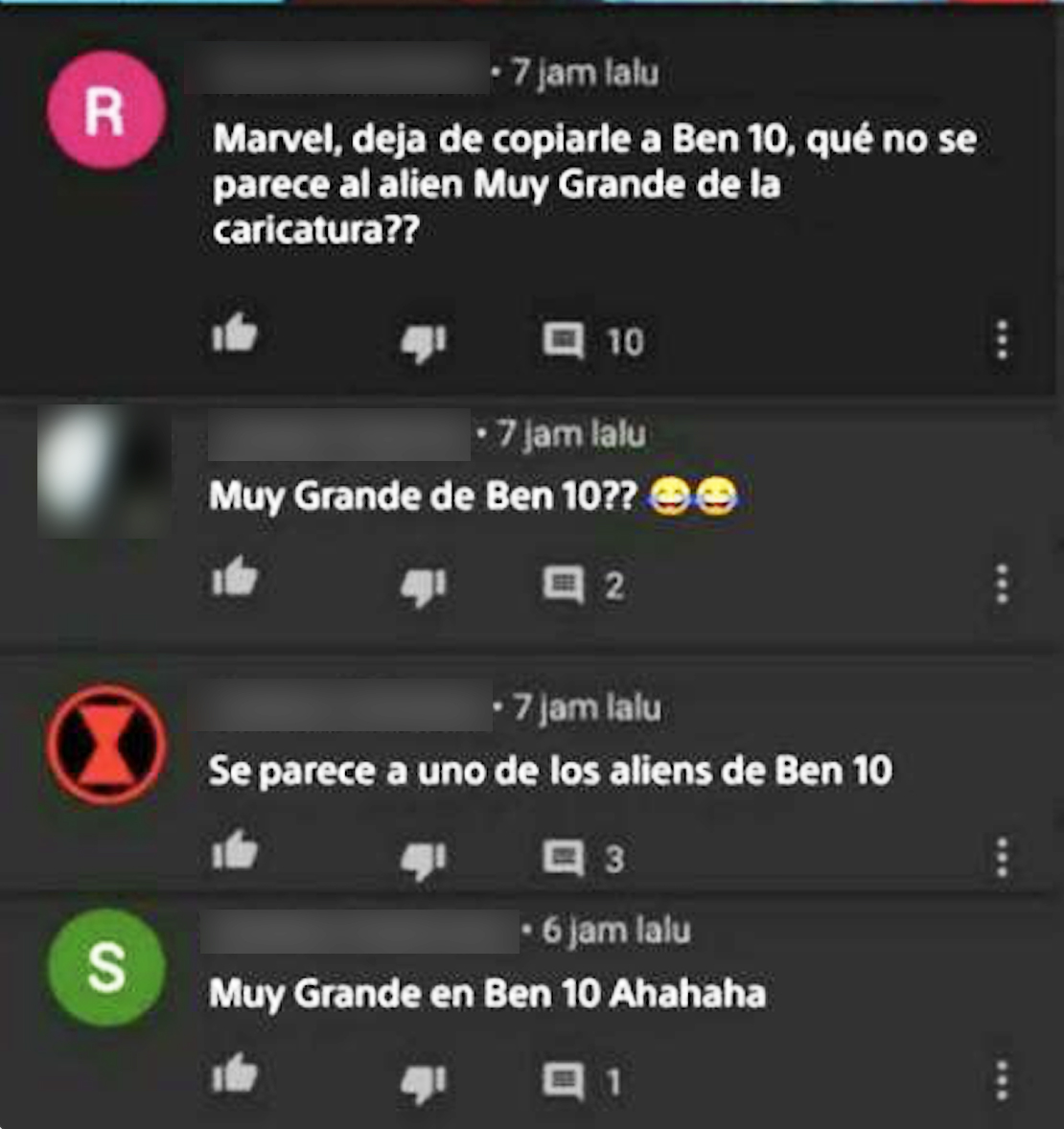 Comments YouTube Marvel Ben 10