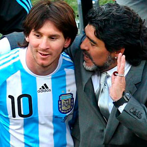 ¿Además de la selección argentina, en qué equipo jugó Maradona al igual que Messi?