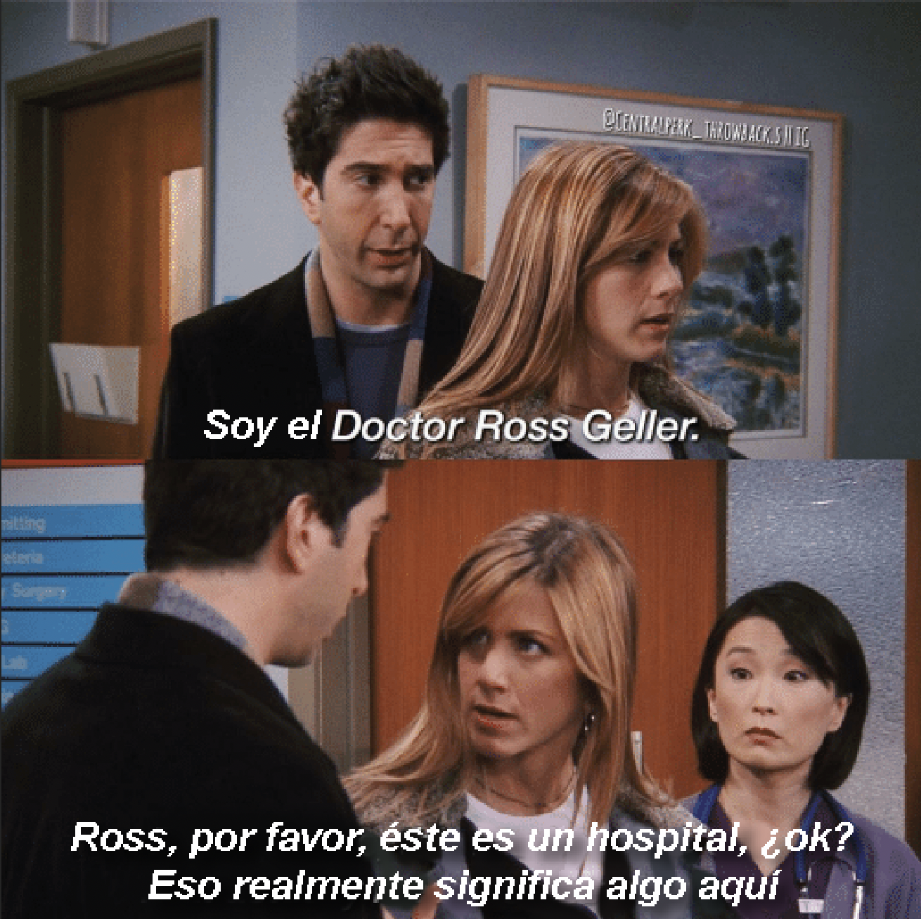 Doctor Ross Geller Hospital Rachel meme friends //nota doctores
