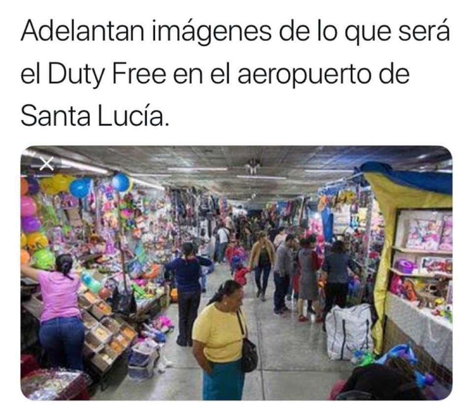 duty free aeropuerto santa lucía meme