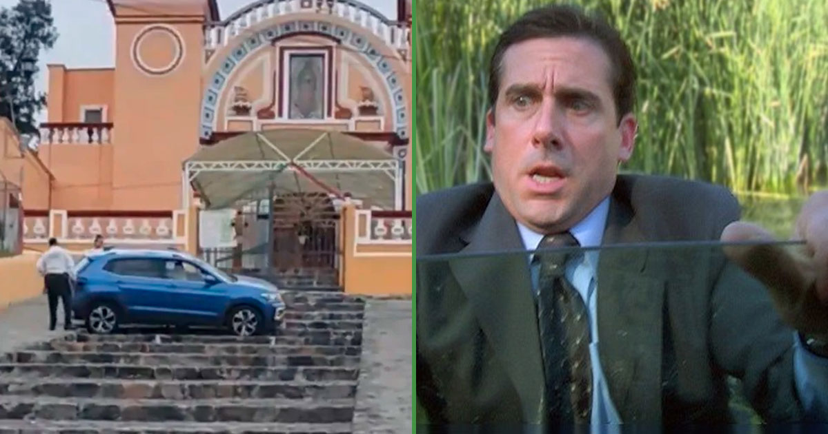 Driver gets stuck on church steps while following GPS