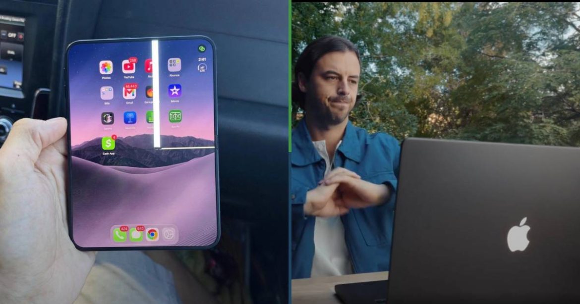 iphone, plegable, grieta, apple, laptop